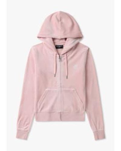 Juicy Couture Damen robertson classic reißverschluss up hoodie in hellrosa - Pink
