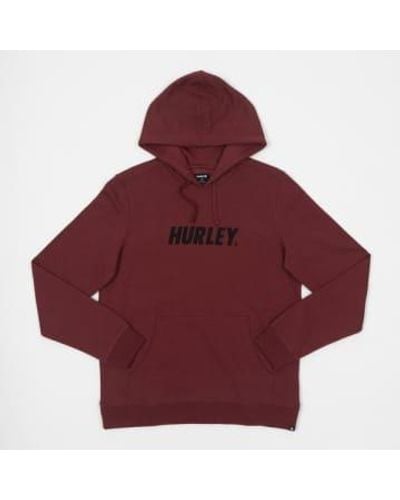 Hurley Fastlane Solid Pullover Hooded Jumper In Burgundy - Rosso