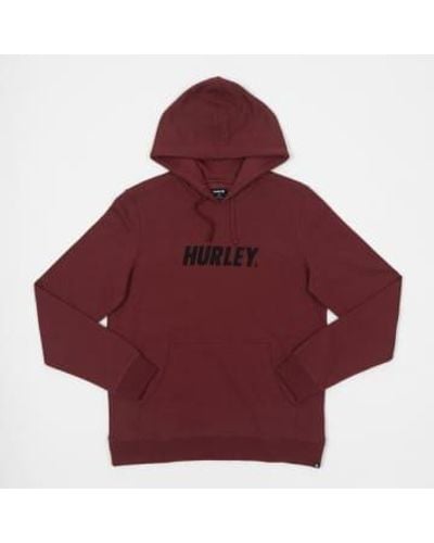 Hurley Fastlane Solid Pullover Hooded Jumper In Burgundy M - Red