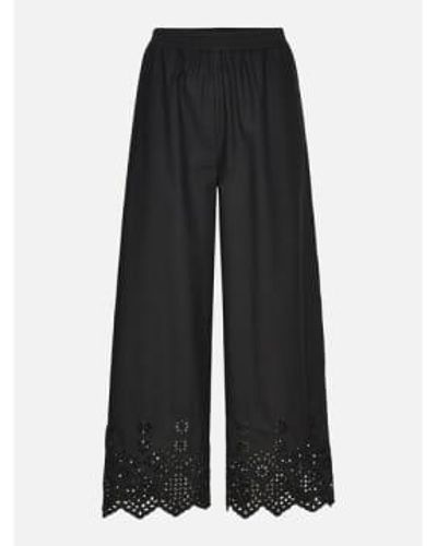 Rosemunde Pantalones algodón bordado inglés - Negro