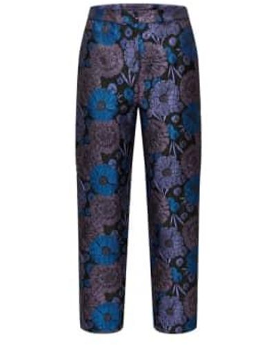 SELECTED Pantalones jacquard recortados en negro - Azul