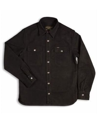 Pike Brothers 1943 cpo moleskin-hemd bodenbraun - Schwarz