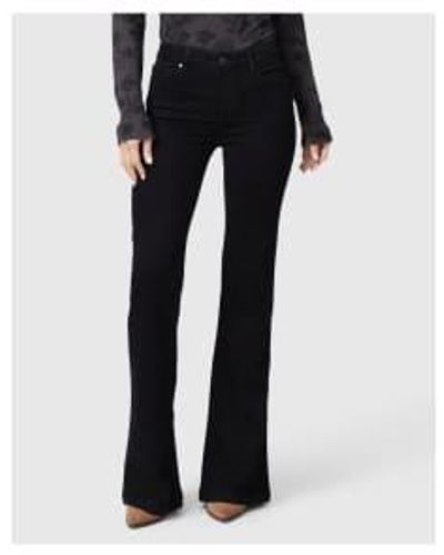 PAIGE Shadow Genevieve High Rise Flare Jeans - Nero