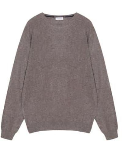 Cashmere Fashion Engañar a los hombres cachemira suéter escote redondo - Gris