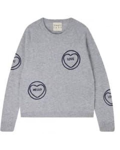 Jumper 1234 All Over Heart Sweat - Gray