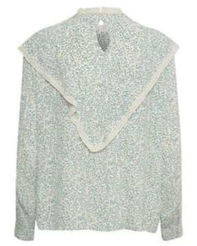 Soaked In Luxury Deep Lake Mini Leaves Wila Blouse Small / - Green