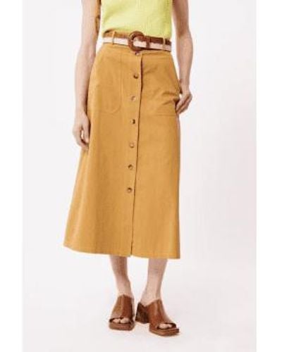 FRNCH Pinar Beige Skirt Xs - Yellow