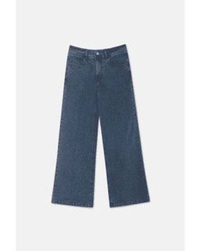 Compañía Fantástica High-waist-jeans mit weitem bein – blau