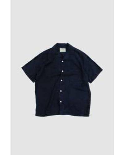 Portuguese Flannel Dogtown Shirt Navy Xs - Blue
