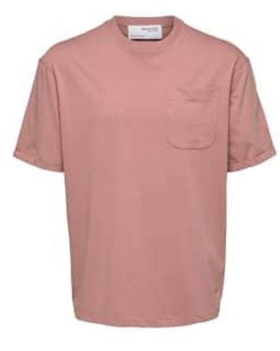 SELECTED T-shirt à poche rose