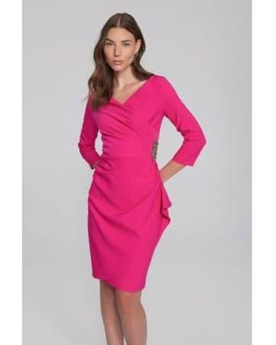 Joseph Ribkoff Luxe Twill Wrap Dress 10 - Pink