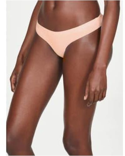 Thought Recycled Nylon Seamless Thong Blush S - Brown