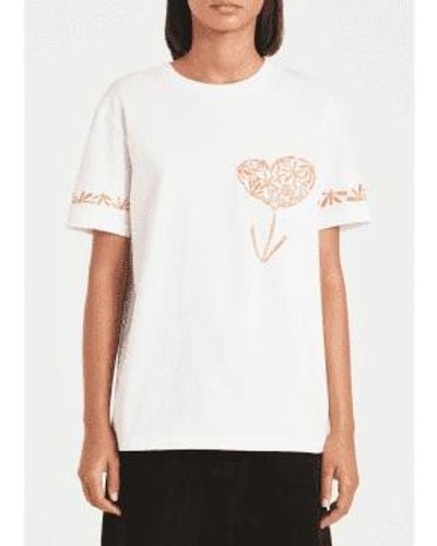 Paul Smith Seedhead Scribble Graphic T-shirt Col: 01 , Size: L - White