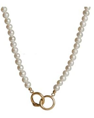 Rachel Entwistle Ouroboros Pearl Necklace Plated - Metallic