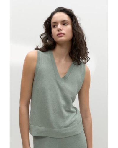Ecoalf Palma Linen Knit Vest Green