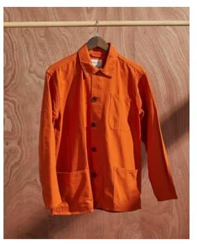 Uskees Mens Organic Buttoned Overshirt - Arancione