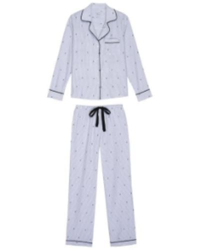 Rails Clara Flocked Lightning Pinstripe Pyjama Set - Blu