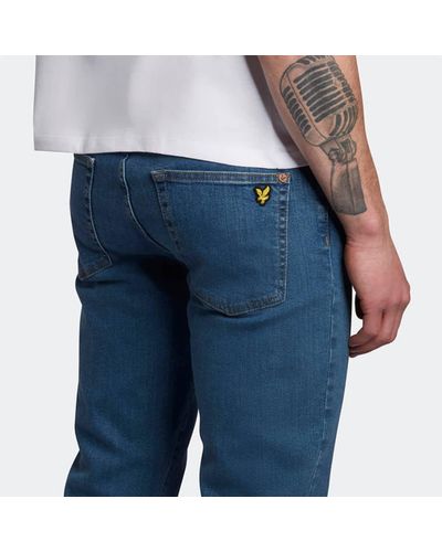 Lyle & Scott Slim Fit Jeans Mid Wash - Blu