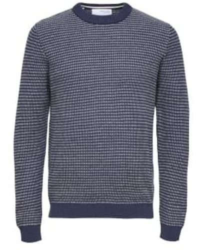 SELECTED And White Sweater For Men - Blue