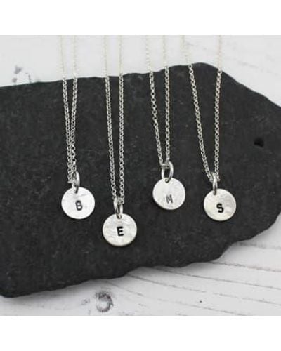 Lucy Kemp Sterling Initial Pendant - Nero