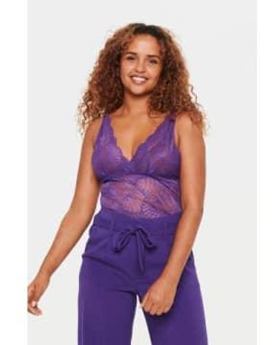 Saint Tropez Daisy Lace Camisole Petunia Xs - Purple