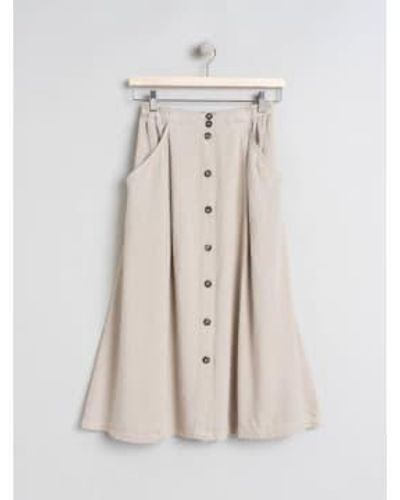 indi & cold Indiandcold M Stone Linen Evase Skirt - Neutro