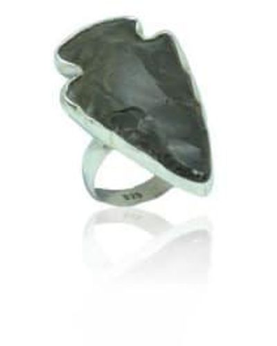 WINDOW DRESSING THE SOUL Wdts 925 Agate Arrowhead Ring - Verde