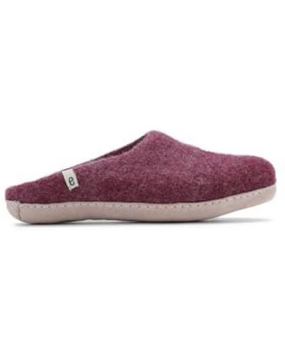 Egos Hand Made Bordeaux Felted Wool Slippers - Viola