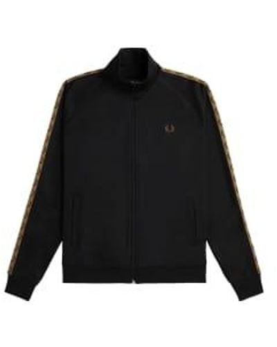 Fred Perry Contrast tape track / warm stone - Negro