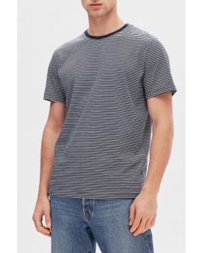 SELECTED Capitaine du ciel aspen stripe tee - Gris