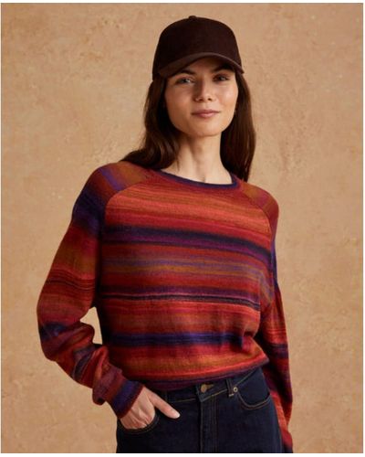 Yerse Space Dyed Crew Neck Jumper - Red