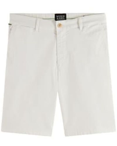 Scotch & Soda Pantalones cortos chino tinte prenda blanca stuart - Blanco