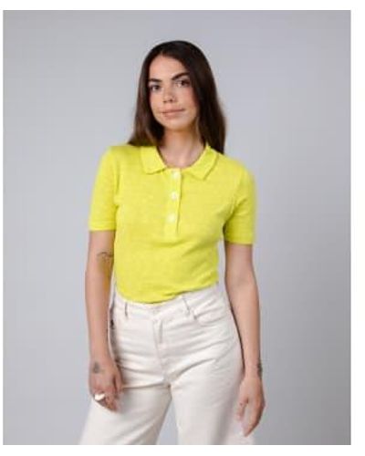 Brava Fabrics Lime Buttoned Polo Shirt Xs - Yellow