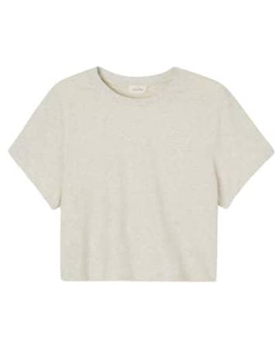 American Vintage Camiseta ypawood recortado donna heather gray - Blanco