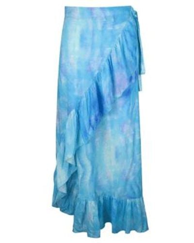 Sophia Alexia Wave Wrap Skirt - Blue