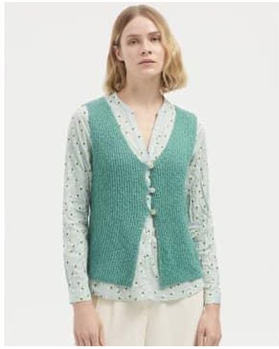 Nice Things 3 Buttons Vest S - Green