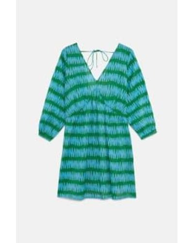 Compañía Fantástica Summer Vibes Striped Short Dress 42C41926 - Blu