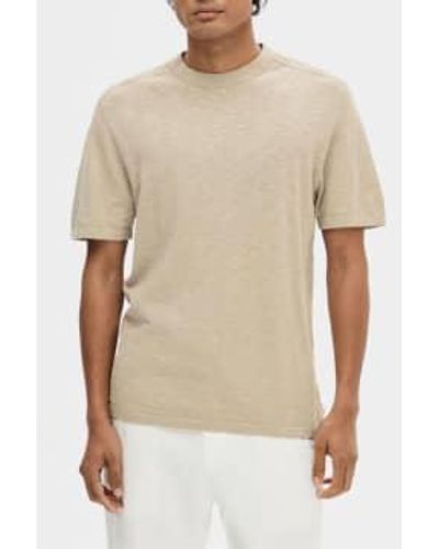 SELECTED Pure Cashmere Berg Linen Tee - Natural