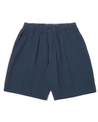 Universal Works Pleated Track Short W.32 - Blue