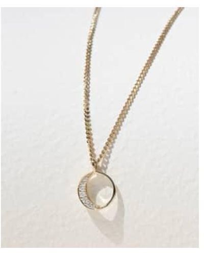 Zoe & Morgan New Moon Diamond Necklace One Size - White