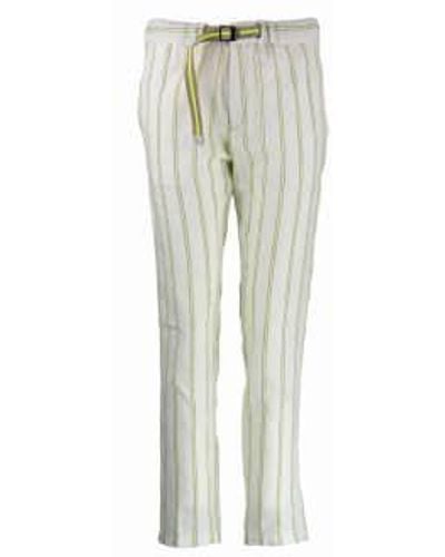 White Sand Pantalones marylin blanco y fluo amarillo - Gris