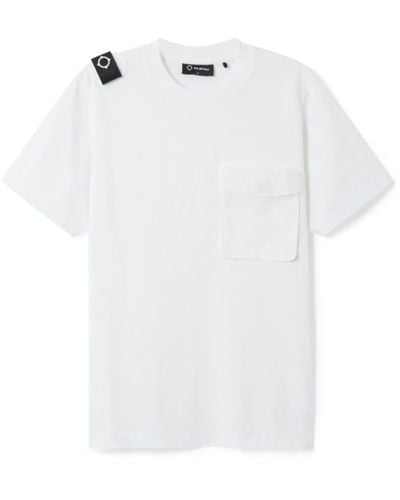 Ma Strum Optic White Cargo Pocket T Shirt