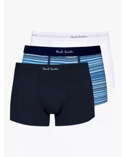 Paul Smith 3 sous-vêtements pack col: blanc / blue stripe / black, taille: s - Bleu