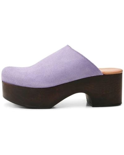 Shoe The Bear Dixie Suede Clog Mauve - Purple