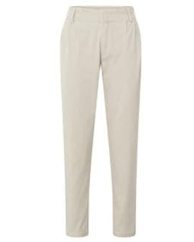 Yaya Woven Loose Fit Pants With Pleats And Elasticated Waist - Natural