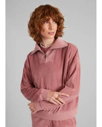 L'Exception Paris Cord-Sweatshirt mit Trucker-Ausschnitt - Pink