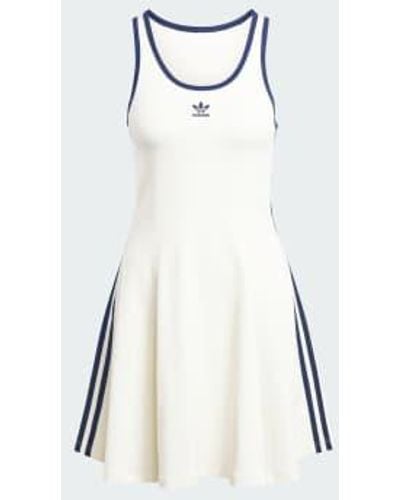 adidas Sports Club 3 Stripe Tank Dress - White
