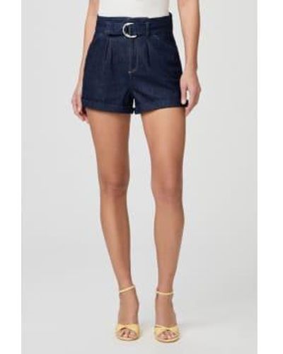 PAIGE Pleated Carly Shorts - Blu