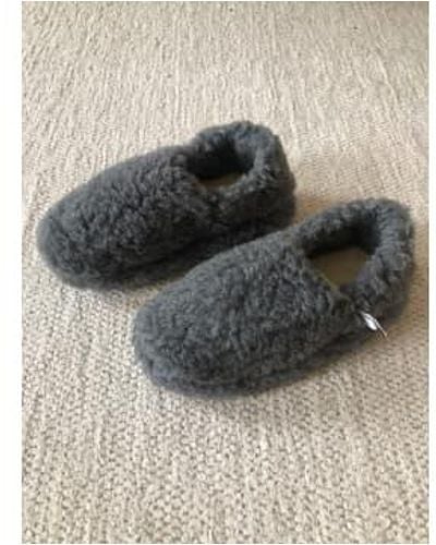 Yoko Wool Siberian slippers one tone graphite - Mehrfarbig