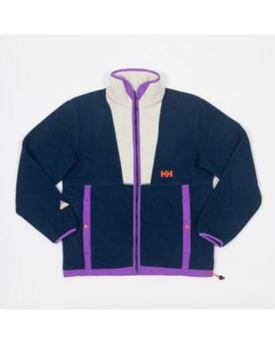 Helly Hansen Fleece Jacket In Navy & Cream L - Blue